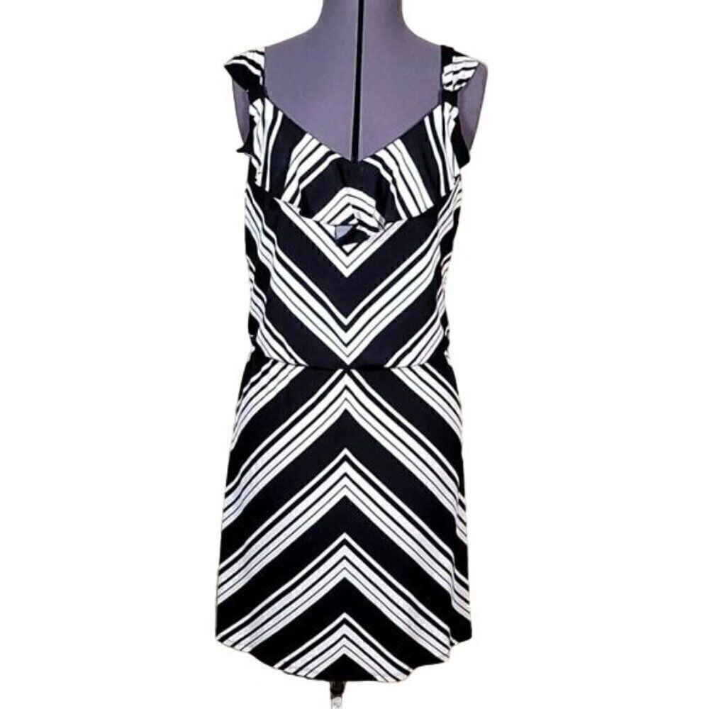 WHBM Chevron Striped Dress Sz S